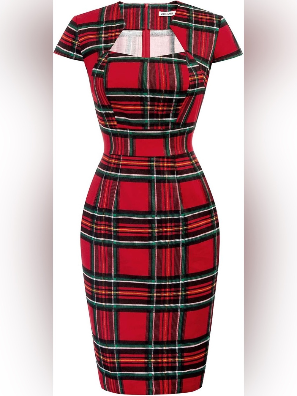 Grace Karin NWT Dress Retro Rockabilly Pinup Red Plaid Holiday XXL 2XL